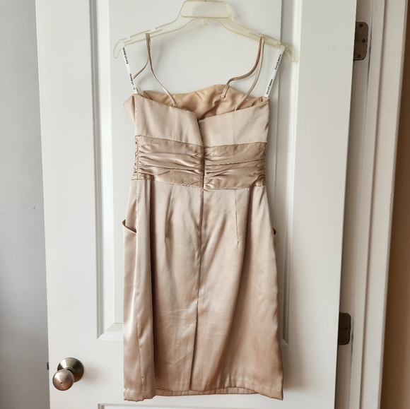David's Bridal bridesmaid dress, champagne color, pockets, size 4 - Picture 2 of 3